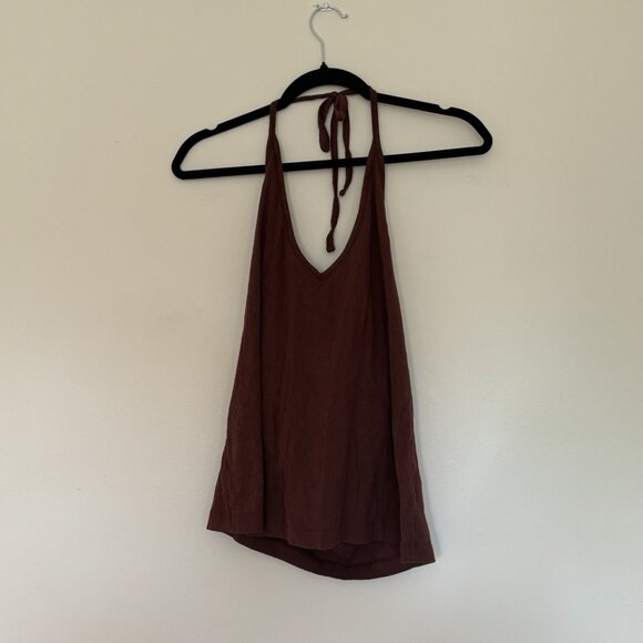 Old Navy Maroon Halter Top with Built-in Bra - Picture 2 of 4